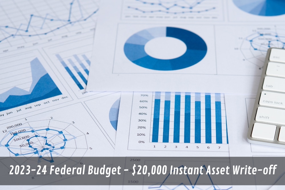 Image presents 2023-24 Federal Budget - $20,000 Instant Asset Write-off